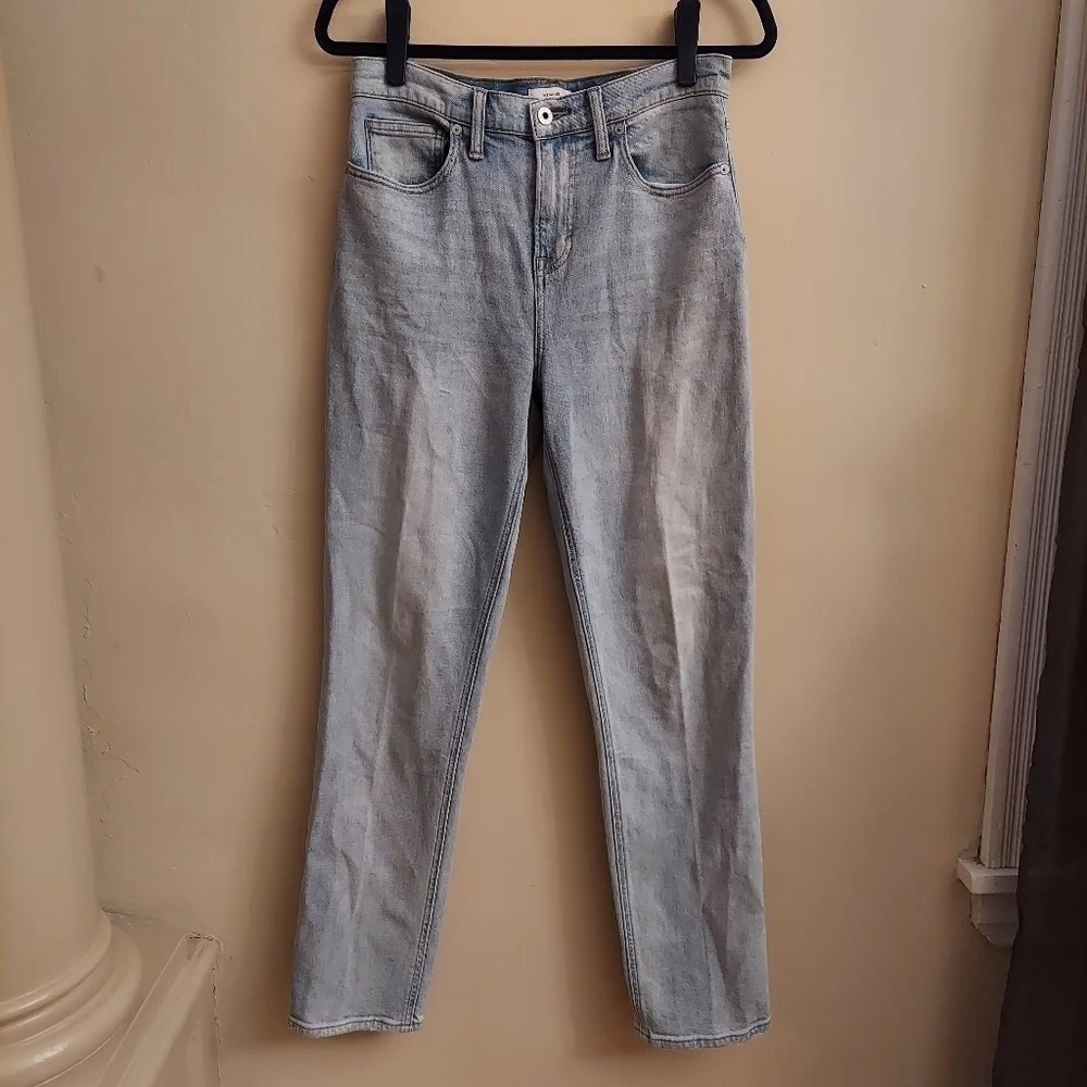 VINCE Lightwash High Waisted Straight Button Fly Jeans 30 - Picture 5 of 11